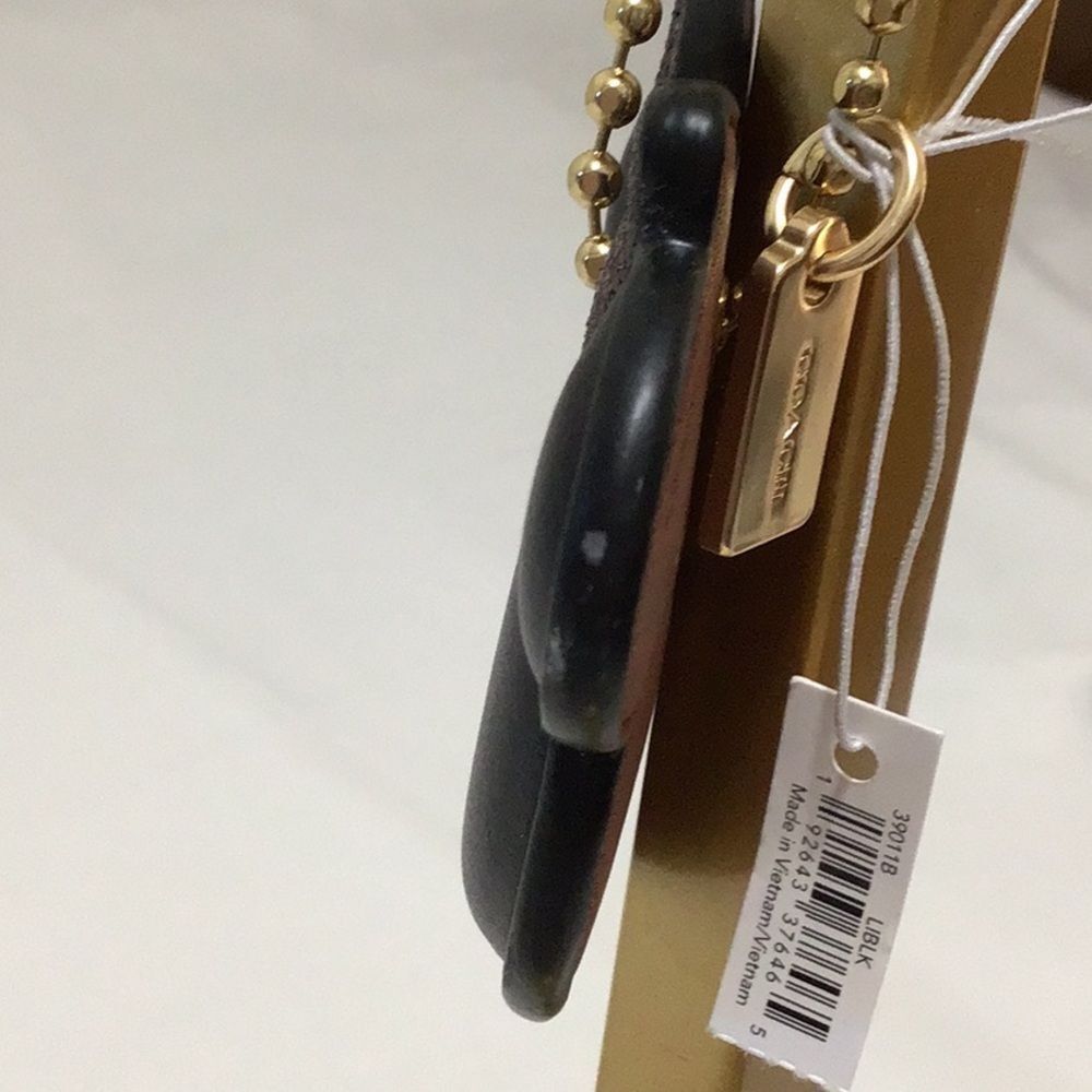 Coach X Disney Keychain Black and Brown Leather With Gold Accents Bag Charm Key - Picture 4 of 4